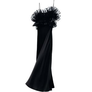 Zara Silky Organza ruffle slip dress